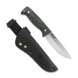 Peltonen Knives - M07 Full Tang grün, unbeschichtet, Lederscheide (schwarz)