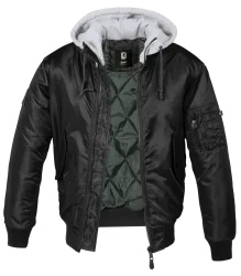 Brandit - MA1 Sweat Hooded Jacket black-grey