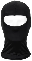 Balaclava, 1-Loch, dünn, schwarz, 100 % Elasthan