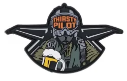 Klettabzeichen Thirsty Pilot - color