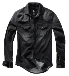 Brandit - Riley Denim Shirt Long Sleeve black