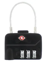 TSA Zahlenschloss mit 3-stelligen Code (5,0x7,7x1,4 cm)