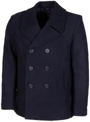 US Pea Coat, blau, mit blauen Knöpfen