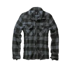 Brandit - Check Shirt Long Sleeve black/grey