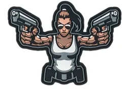 Klettabzeichen Gun girl - color