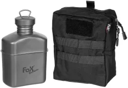Trinkflasche, Titan, ca. 1 l, mit Tasche