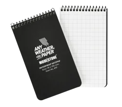 Modestone - Wasserfester Notizblock 76x130mm, 50 Blatt (schwarz)