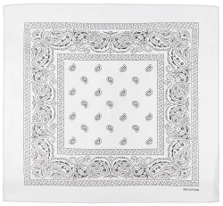 Bandana, weiss-schwarz, ca. 55 x 55 cm, Baumwolle