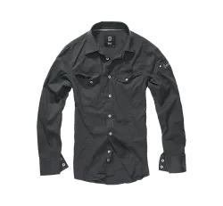 Brandit - Slim Fit Shirt Long Sleeve black