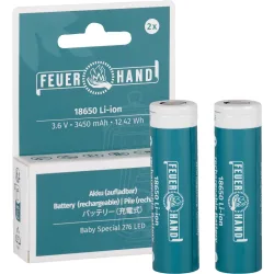 Feuerhand Li-Ion Akkus 18650, 3.450mAh, 2er Set