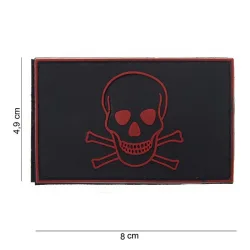 Klettabzeichen Skull And Bones - rot