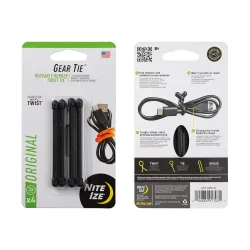 Nite Ize - Mehrzweckbinder Gear Tie Original, 3 Inch (schwarz)