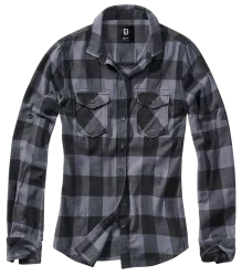 Brandit - Women Amy Flannel Shirt Long Sleeve black/grey