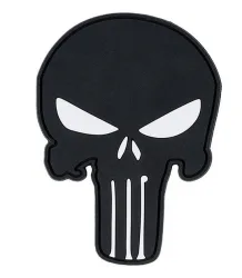 Klettabzeichen Punisher black - schwarz