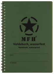 Meldebuch, wasserfest, Spiralbindung