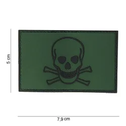 Klettabzeichen Skull And Bones - oliv