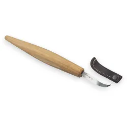 BeaverCraft - SK4LS Löffelschnitzmesser mit offener Kurve inkl. Lederscheide (Linkshänder)