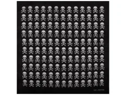 Bandana, Totenköpfe schwarz-weiss, Gr. 55 x 55 cm, Baumwolle