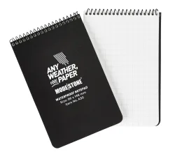Modestone - Wasserfester Notizblock 96x148mm, 50 Blatt (schwarz)
