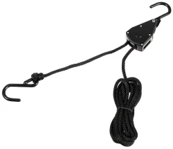 Spannseil, 4 mm, 2 Meter, mit Ratschensicherung, schwarz