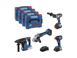 Bosch Professional, Unsere Neuheiten, Bosch 4Tool Kit 18V GSR/GDX/GWS/GBH, Produkte & Wohnen