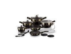 Berlinger, Unsere Neuheiten, Berlinger Haus 18-teiliges Kochgeschirr-Set Shiny Black Edition, Produkte & Wohnen