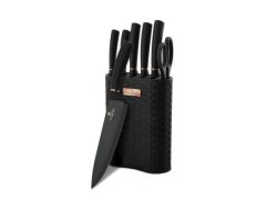 Berlinger, Unsere Neuheiten, Berlinger Haus 7-teiliges Messerset mit Messerblock Black Rose Collection, Produkte & Wohnen