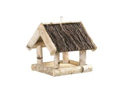 FS-STAR, Unsere Neuheiten, FS-STAR Vogelfutterhaus Birke/Reisigdach  26x26x25cm, Produkte & Wohnen