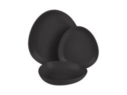 Berlinger - 18-teiliges Tellerset Oval Matte Black Collection