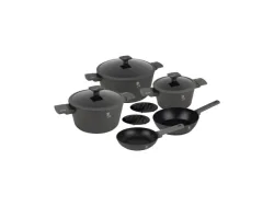 Berlinger, Küchenbedarf, Berlinger Haus 10-teiliges Kochgeschirr-Set matt Anthracite Collection, Produkte & Wohnen
