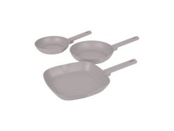 Berlinger, Küchenbedarf, Berlinger Haus 3-teiliges Bratpfannen Set Ø 20/24/28cm matt Taupe Collection, Produkte & Wohnen