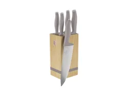 Berlinger, Küchenbedarf, Berlinger Haus 6-teiliges Messerset mit Messerblock matt Taupe Collection, Produkte & Wohnen