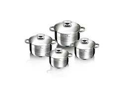 Blaumann, Küchenbedarf, Blaumann Kochtopf Set 6.1L/3.6L/2.6L/1.9L Edelstahl Gourmet Line, Produkte & Wohnen