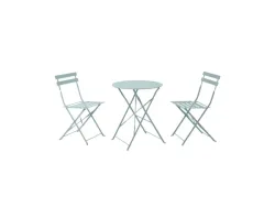 dameco, Gartenmöbel, dameco Bistro Set Metall Gartentisch und 2 Stühle türkis matt, Produkte & Wohnen