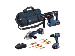 Bosch Professional, Baugeräte, Bosch 3Tool kit GSB 18V-65+GWS 18V-11+GBH 18V-24 C+VDE Screwdrivers and Pliers+3x GBA 5.0Ah+GAL, Produkte & Wohnen