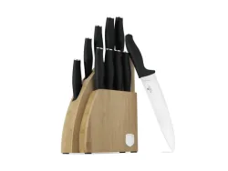 Berlinger - Messerset 10-teiliges mit Bambus Messerblock Black Silver Collection, 12cm