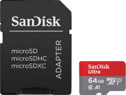 SanDisk -  Ultra 64 GB MicroSDXC UHS-I Klasse 10, Rot Bunt, 64 GB