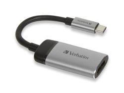 Verbatim 49143 USB-C® Adapter [1x USB-C® Stecker - 1x HDMI-Buchse] Silber (matt) 0.10 m
