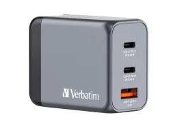 Verbatim, USB Ladegerät, Verbatim GaN 3 Port Charger 65W, Produkte & Wohnen