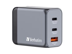 Verbatim, USB Ladegerät, Verbatim GaN 3 Port Charger 65W, Produkte & Wohnen