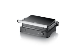 Severin SEVINI Lite KG 2398 Tisch Kontaktgrill stufenloser Temperaturregler Schwarz/Silber