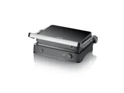 Severin SEVINI Lite KG 2398 Tisch Kontaktgrill stufenloser Temperaturregler Schwarz/Silber