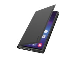 sbs mobile Flip Cover Samsung Galaxy S24 Ultra Schwarz Standfunktion, Induktives Laden, Handy Flip Case, mit