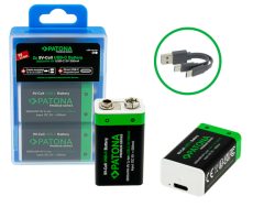 Patona, Akku NiMH Precharged, Patona Premium Akku 2x 9V 6LR61 USB-C, Produkte & Wohnen