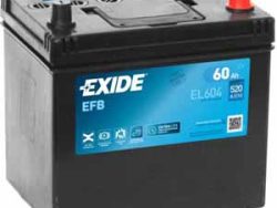 Exide, Fahrzeugbatterie,  Start-Stop EFB 12V/60Ah/520A LxBxH 230x173x222mm/B0/S:0, AUTO & BIKE, EL604