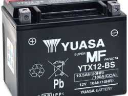 YUASA, Fahrzeugbatterie, AGM 12V/10.5Ah/180A LxBxH: 150 // 87 // 130 // S:1, AUTO & BIKE, YTX12-BS