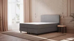 Emma Original Boxspringbett 160x200 cm - dunkelgrau - Füße Schwarz - Kopfteil klassisch