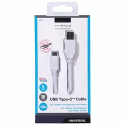 Vivanco USB Type-C Anschlusskabel, 1m, weiss – Tablet Zubehör/eBook Reader Zubehör