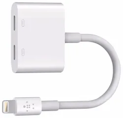 BELKIN Lightning Audio + Charge RockStar Lightning Adapter – USB C Kabel/Adapter/Ladegerät – weiss