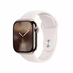 Apple Watch Series 10 GPS + Cellular, 42mm, Gold Titanium / Starlight Sport Band M/L